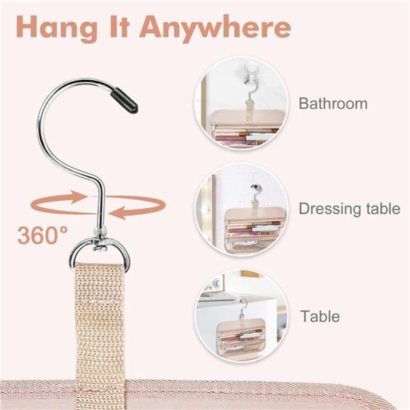 NEW Toiletry Bag for Women, Large Cosmetic Travel Hanging Bag for Bathroom Black - Picture 6 of 7